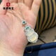 批發(fā)翡翠色滿(mǎn)綠帝王綠鍍銀鑲嵌冰種陽(yáng)綠翡翠葫蘆白冰吊墜玉墜項鏈 白冰葫蘆二 配銀鏈