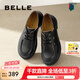 百麗（Belle）七夕禮物氣質(zhì)通勤牛津鞋女商場(chǎng)款舒適平跟單鞋小皮鞋A7G1DAM4 黑色 36 (230mm)