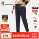暇步士（Hush Puppies）【學(xué)院風(fēng)】童裝兒童女大童冬季新款保暖舒適彈力休閑長(zhǎng)褲 深藍(lán)花紗 160