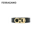 菲拉格慕（Ferragamo）男士牛皮金扣板扣式腰帶黑色/棕色675542 586940 105