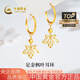 中國黃金（CHINA GOLD）黃金耳釘女士足金楓葉耳環(huán)純金生日禮物送女友老婆 足金楓葉耳環(huán)約1.7g