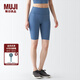 無印良品（MUJI）Walker 女式 易干 半長收腿褲 BIG04A3S 打底褲 藍(lán)色 XL