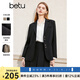 百圖betu女裝春季新款西裝氣質(zhì)小西服外套學(xué)院風(fēng)通勤西服2401T37 黑色 M