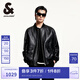 杰克·瓊斯（JACK&JONES）秋季時(shí)尚百搭潮簡約舒適略寬松棒球領(lǐng)型男士皮夾克男裝225110003 E40黑色 常規(guī) M