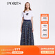 PORTS寶姿女裝春夏復(fù)古“鏡夢薔薇”印花半身裙LM8S043MPP049 丈青印花 L (8)