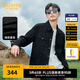 卡賓（CABBEEN）【麂皮絨】老花燒花夾克男2024秋季新款翻領外套潮牌時尚高級 煤黑色01 XL /180/52