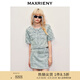 MAXRIENY【異域·摩洛哥-商場同款】精致休閑直身短款菱格外套 冰藍 S 01