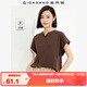 佐丹奴短袖T恤女戶(hù)外穿搭涼感純色小V領(lǐng)連片袖上衣女05325423