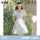 歌莉婭白色氣質(zhì)裙子女夏裝小個子高級感連衣裙商場同款125R4K5A0 03W本白 M
