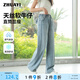 朱阿姨女大童天絲牛仔褲夏季薄款2025新款褲子初中生女孩闊腿褲春裝長褲 藍(lán)色 夏款 160