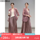COCOBELLA光澤感重工壓褶百褶裙女時(shí)尚優(yōu)雅大擺半身裙HS7070 玫瑰粉 M