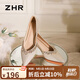 ZHR情人節(jié)尖頭高跟鞋女法式細(xì)跟單鞋女水鉆紅色新娘婚鞋 IG01香檳37