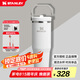 STANLEY拎拎杯吸管杯水杯保溫杯不銹鋼杯子大容量辦公車載887ML-霜白