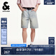 杰克·瓊斯（JACK&JONES）男裝貓須水洗舒適百搭時(shí)尚酷帥高街個(gè)性簡(jiǎn)約風(fēng)牛仔短褲225243021 C40淺牛仔藍(lán) M (175)