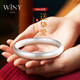 唯一（Winy）銀手鐲女純足銀9999鐲子銀飾素圈時尚送媽媽款紀念日生日禮物