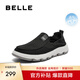 百麗清爽透氣布鞋男商場同一腳蹬懶人鞋休閑鞋8BK01CM3 黑色 40 (250mm)
