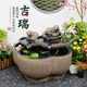 九墨重彩庭院花園流水魚池室外露臺循環(huán)水系擺件大型魚缸造景布置噴泉水池 吉瑞落地流水魚池