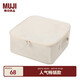 無印良品（MUJI）聚酯纖維棉麻混紡軟盒/正方形/附蓋/小 原色 長35×寬35×高16cm