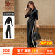 駱駝（CAMEL）立領(lǐng)健身女裝撞色修身兩件套運動(dòng)服 Y24CAWL6620 幻影黑 XXL
