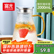 富光 玻璃杯耐熱玻璃涼水壺帶把手大容量家用壺花茶杯子茶壺冷水壺