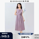 佐丹奴無(wú)袖裙子女夏季棉麻綁帶收褶圓領(lǐng)背心連衣裙女13465352