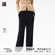 播文藝高腰直筒褲商場(chǎng)同款秋冬新品寬松休閑褲子女BDQ3KD0148 K40黑色 M