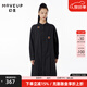 MOVEUP幻走2023春季新款.FUN系列 立領(lǐng)趣味繡花設(shè)計(jì)師純棉連衣裙 夜黑 S