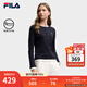 FILA 斐樂(lè )官方女子針織長(cháng)袖衫2025冬新款時(shí)尚經(jīng)典休閑修身亨利衫 傳奇藍-NV M 165/84A/M