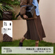 播曠野美拉德復(fù)古半身裙女春季新款韓版氣質(zhì)通勤中長款傘裙DDQ4BD54 K20橡木棕 M