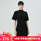 哥弟真的好（GIRDEAR）女裝小煙管領(lǐng)收腰洋裝短袖小黑連衣裙8500133 黑 XL (5碼)
