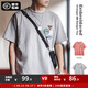 馬登工裝 美式休閑刺繡徽章短袖t恤設(shè)計感純棉圓領(lǐng)五分袖Tee男夏季 花灰 XL