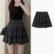 貞喜氣 碎花短裙黑色女夏季2025新款a字顯瘦半身裙學(xué)院風(fēng)小個(gè)子蛋糕裙 M 黑色碎花【96~110斤】