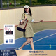 TOMMY HILFIGER【復(fù)古工裝風(fēng)】25夏季女裝斜紋收腰顯瘦襯衫裙連衣裙04316 深綠色L9F M