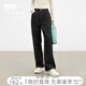對白【加絨保暖】復(fù)古直筒牛仔褲女2024秋冬新款休閑百搭顯瘦褲子 牛仔黑 27