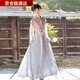 飚閣漢服中國風(fēng)女裝套裝2025年新款國風(fēng)大賞【花瑤】古裝唐制 粉色 里衣+外衣+裙子+披帛 均碼 80-135斤