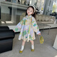 哈羅小黃鴨（G.DUCKKIDS）女童連衣裙秋季長袖襯衫裙女寶寶2025新款油畫風兒童網(wǎng)紅裙子春秋 綠色滿印圖案襯衫裙 90 cm