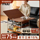 MUU實(shí)木茶幾家用客廳小推車中古風(fēng)小戶型可移動折疊茶幾沙發(fā)邊幾 繆斯折疊茶幾