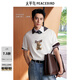 太平鳥男裝【王鶴棣同款】 Steiff熊聯(lián)名T恤25夏新潮B1CNF2317 白色1 M