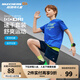 Skechers斯凱奇速干透氣男女童夏季寬松t恤短袖短褲兒童運(yùn)動(dòng)套裝P225K018 公主藍(lán)/007G 140