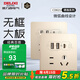 德力西（DELIXI） 開關(guān)插座面板快充五孔CD821通用USB+type-c雙口45W插座86型面板 45W快充type-c+USB（香檳金色）