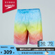 速比濤（Speedo）18英寸復(fù)古印花男子經(jīng)典沙灘褲游泳健身舒適快干 藍(lán)色/粉色 XL 