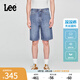 Lee涼涼褲25春夏新品舒適直筒天絲中藍(lán)色男牛仔短褲潮流A08140 中藍(lán)色 31