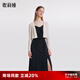 歌莉婭2025流行套裝女氣質(zhì)通勤穿搭針織開(kāi)衫吊帶連衣裙兩件套1B9CAC190 00B黑色 XS