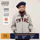 Teenie Weenie小熊冬裝安可拉紅灰色時尚翻領(lǐng)衛(wèi)衣開衫加絨外套女裝 中灰色 S (160)