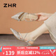 ZHR涼鞋女夏季細(xì)高跟包頭女鞋法式尖頭閃鉆婚鞋女 Y781 香檳色 37 