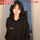 SNYDER WEAR美式衛衣女2025新款秋季運動(dòng)連帽衛衣女百搭休閑學(xué)院風(fēng)長(cháng)袖上衣女 黑色薄款 S 建議 85 斤內