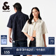 杰克·瓊斯（JACK&JONES）男裝短袖襯衫男潮流外穿百搭印花寬松純棉襯衣情侶度假風(fēng)夏季衣服 E39 藏藍(lán) 常規(guī) E39 藏藍(lán) XS 165