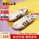 百麗復(fù)古拼色德訓(xùn)女鞋2025春新百搭簡(jiǎn)約休閑鞋B2614AM5 棕色 37