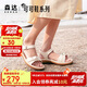 森達(dá)涼鞋女夏商場(chǎng)同款軟面平底行走休閑涼鞋4LK37BL4 米色 37