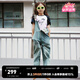 little MO&Co.童裝夏裝男童女童純棉牛仔褲背帶褲兒童連體褲褲子 牛仔藍(lán)色2 155 155/64